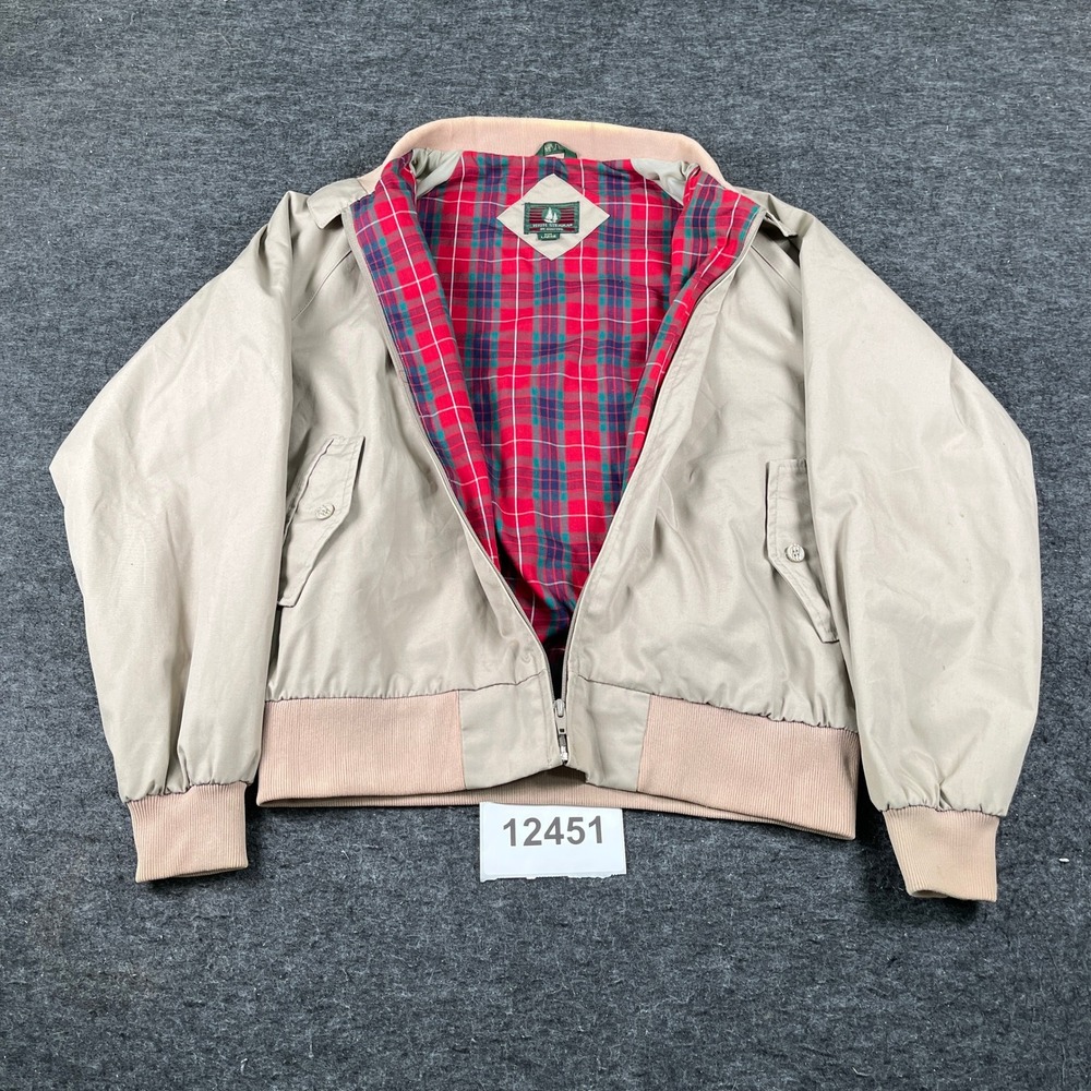 Vintage High Sierra by Mervyn's Harrington Jacket Womens L Beige Flannel Lined